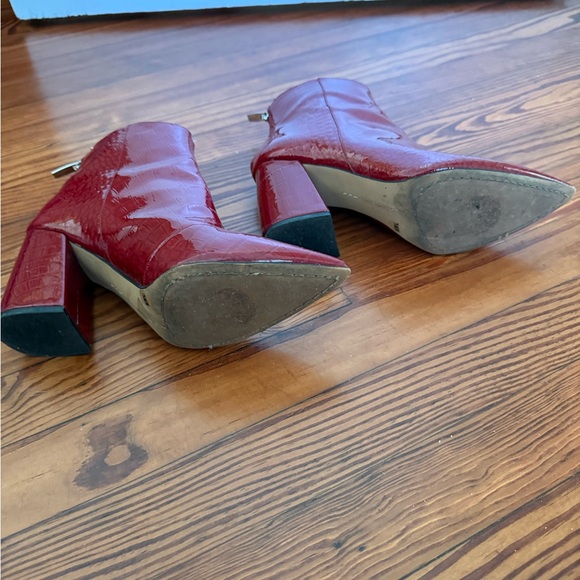 Vince Camuto Glossy Red Ankle Boots - Picture 4 of 5